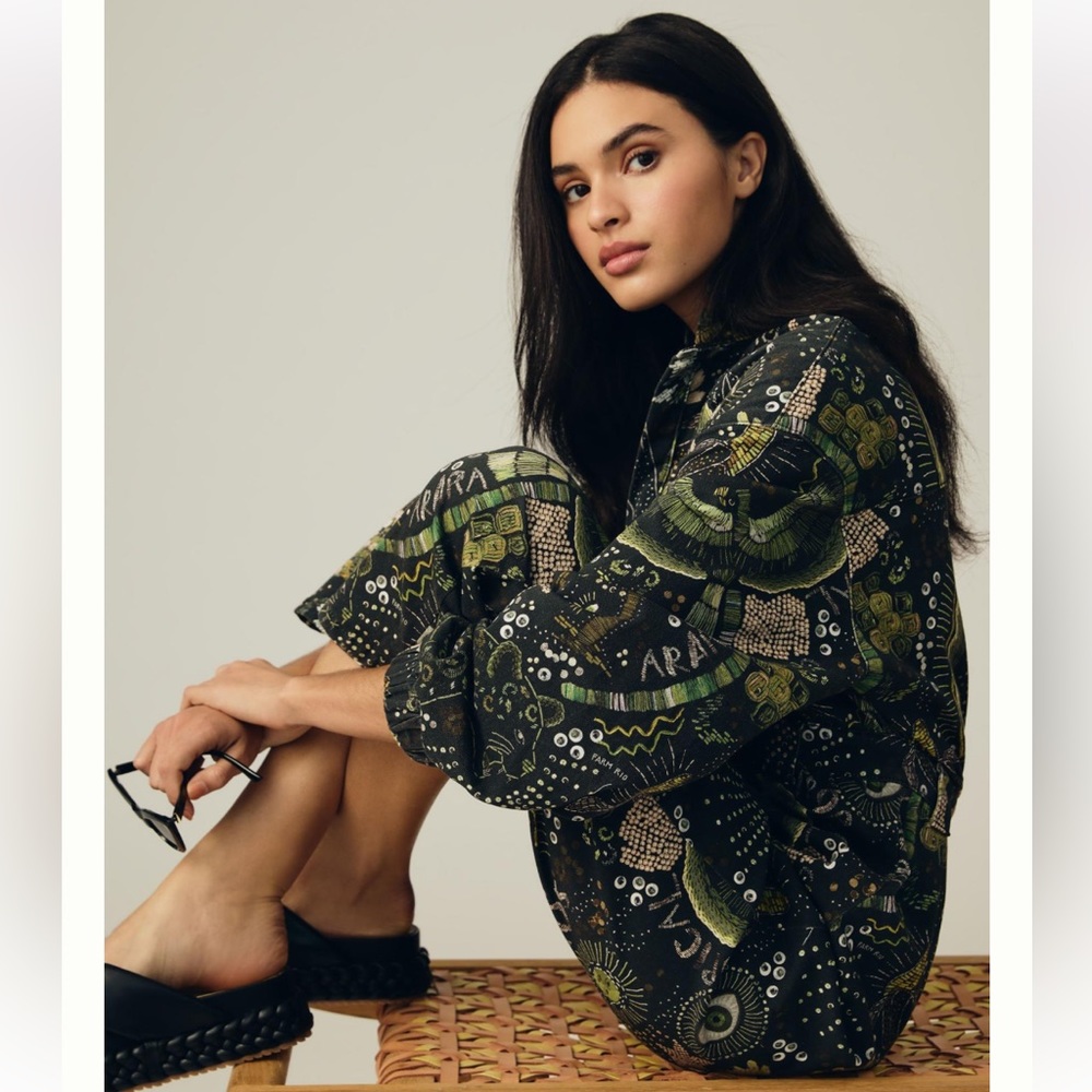 FARM Rio Black & Green Printed Long-Sleeve Jumpsuit - Picture 2 of 10